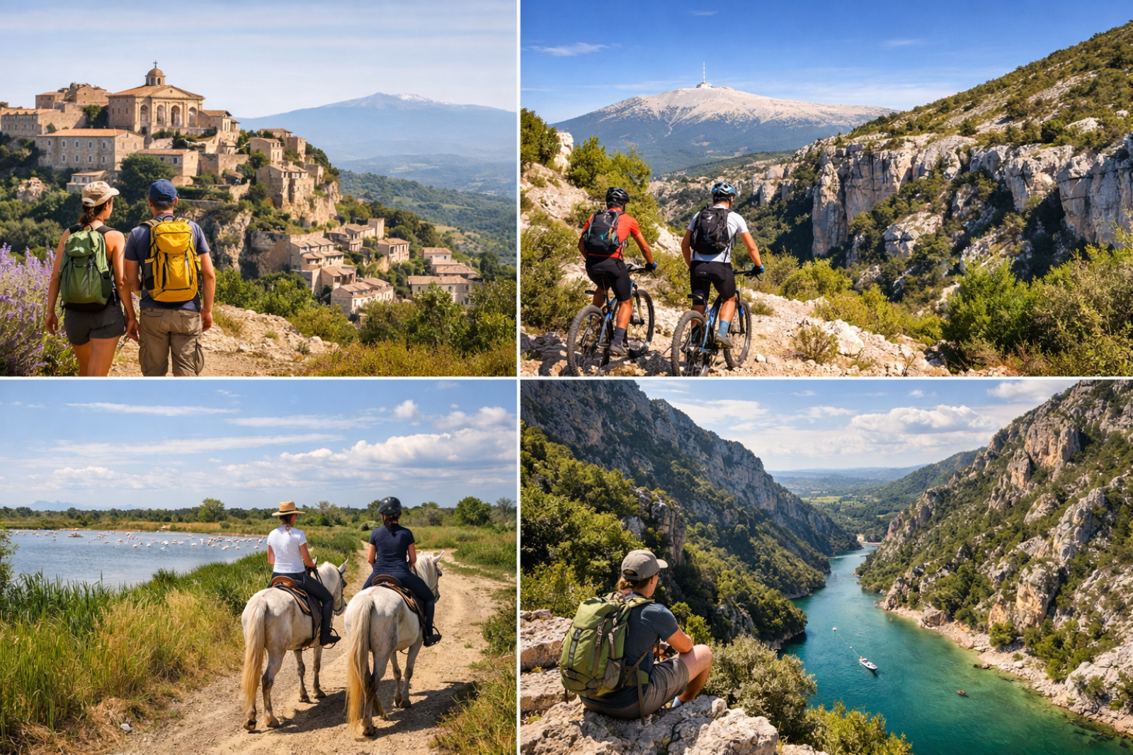 Découvrir la Provence de façon éco-responsable randonnés à pieds, cheval, vtt, culture Luberon, Alpilles, Baronnies Provençales, Camargue, Mont Ventoux, Préalpes, Verdon Chemin des parcs, Parc naturel régional du Luberon