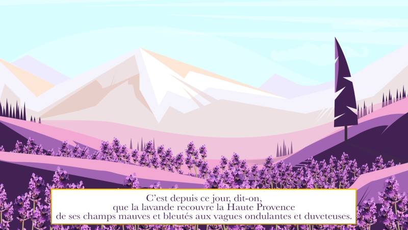 Le paysage de montagnes devenus bleu avec des champs de lavande 