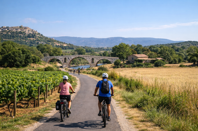 CIrcuit vélo depuis Cavaillon vers le Luberon en Provence